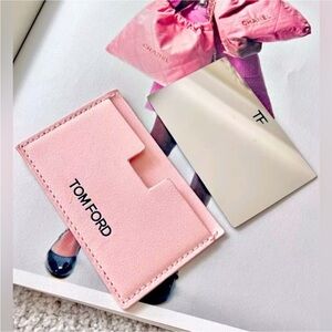 Tom Ford, Pink Pocket Mirror With Card Case Blush Pink. NEW